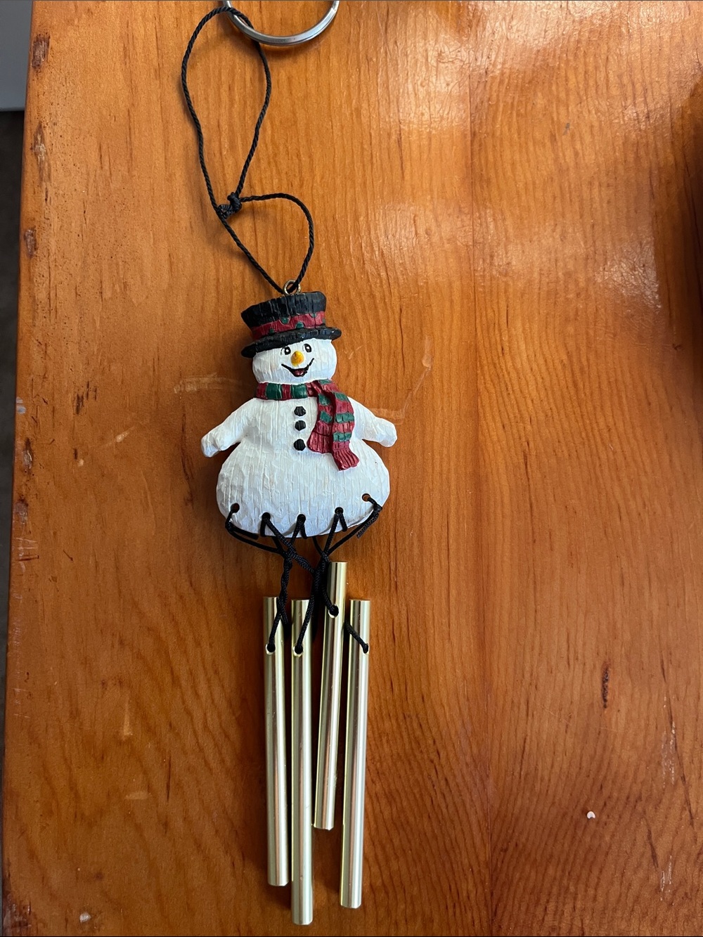 Festive White Snowman Wind Chime Ornament - Holiday Home Accent